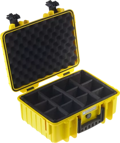 B&W Outdoor Cases Type 4000 Gul (m. avdelare)