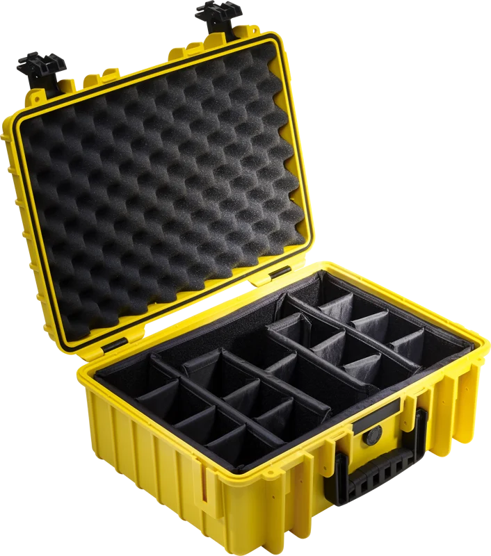 B&W Outdoor Cases Type 5000 Gul (m. avdelare)
