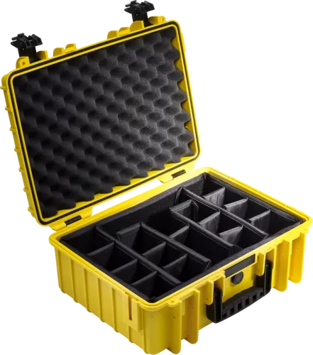 B&W Outdoor Cases Type 5000 Gul (m. avdelare)