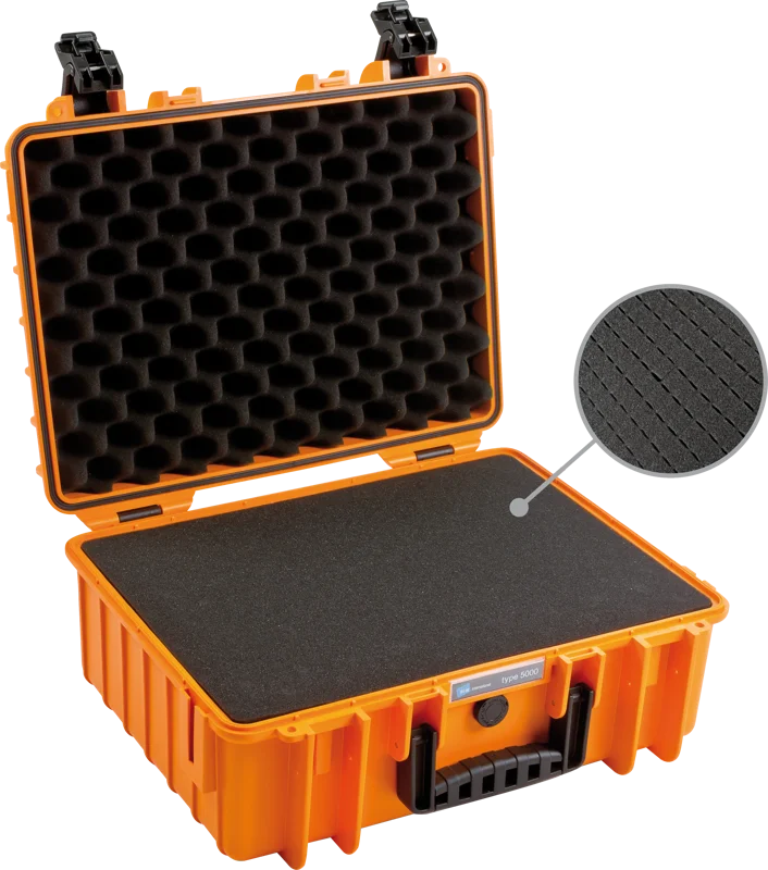 B&W Outdoor Cases Type 5000 Orange (m. skumplast)