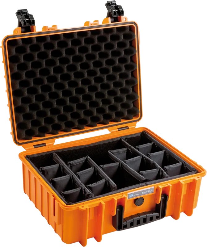 B&W Outdoor Cases Type 5000 Orange (m. avdelare)