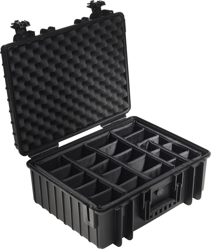 B&W Outdoor Cases Type 6000 Svart (m. avdelare)