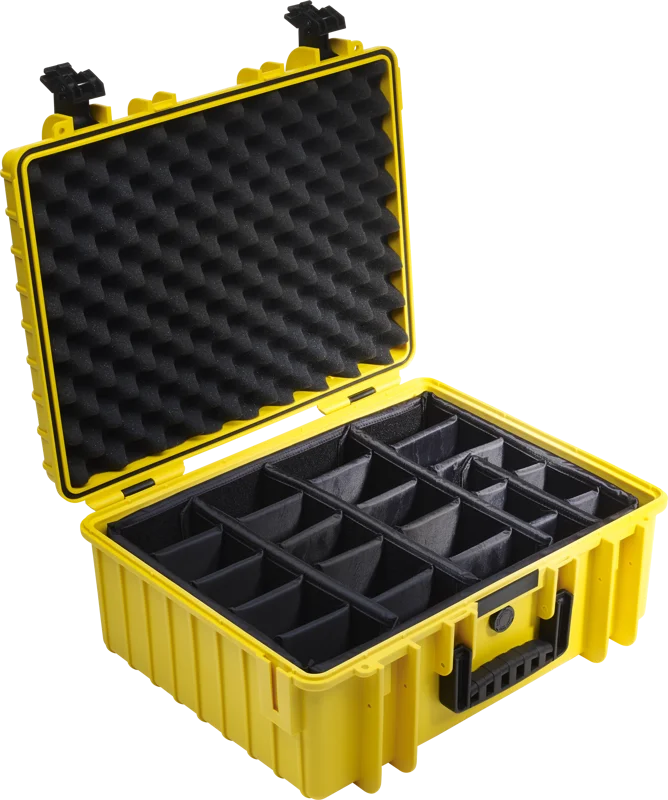 B&W Outdoor Cases Type 6000 Gul (m. avdelare)