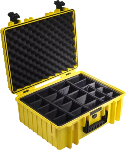 B&W Outdoor Cases Type 6000 Gul (m. avdelare)