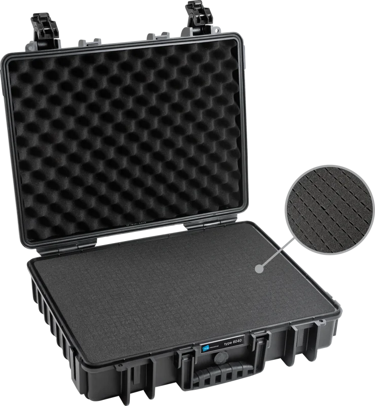B&W Outdoor Cases Type 6040 Svart (m. skumplast)