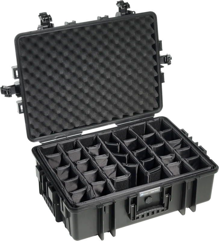 B&W Outdoor Cases Type 6500 Svart (m. avdelare)