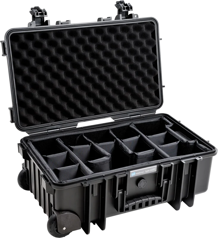 B&W Outdoor Cases Type 6600 Svart (m. avdelare)