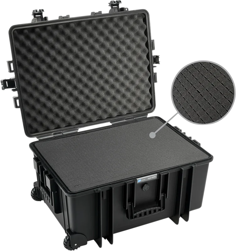 B&W Outdoor Cases Type 6800 Svart (m. skumplast)