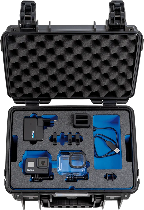 B&W Outdoor Cases BW Outdoor Case Type 3000 for 2 GoPro Hero 8, waterproof, black