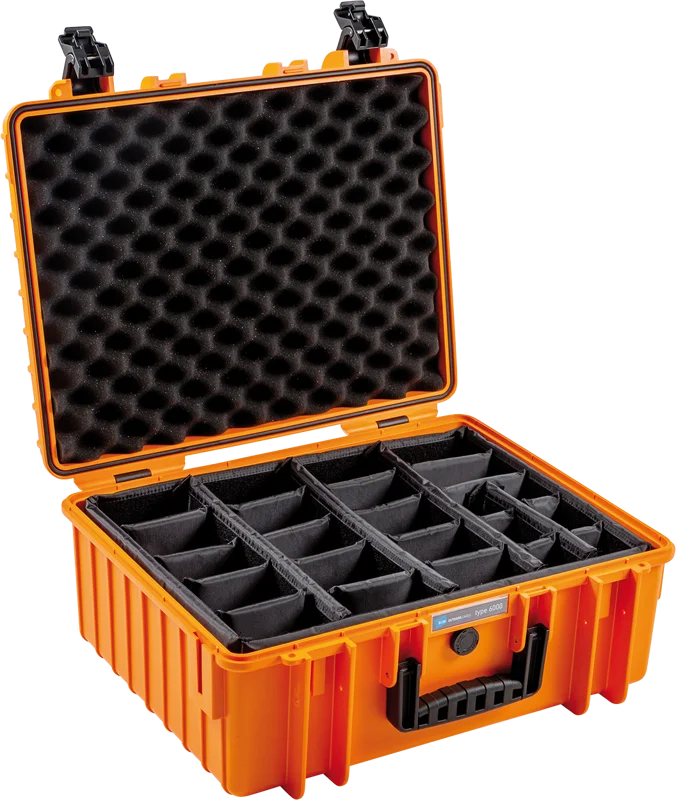 B&W Outdoor Cases BW Outdoor Case Type 6000 with divider system (RPD) Orange