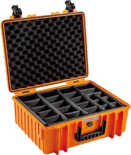 B&W Outdoor Cases BW Outdoor Case Type 6000 with divider system (RPD) Orange