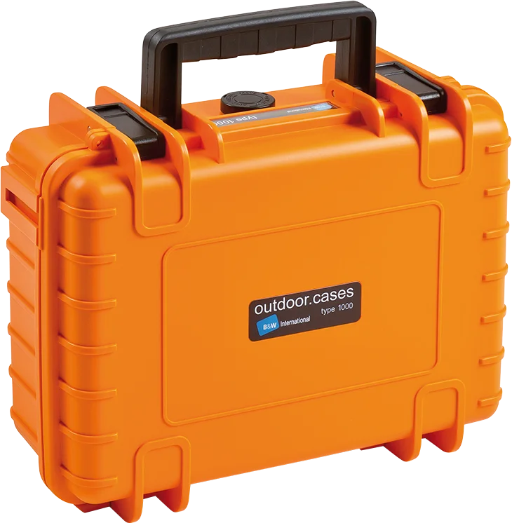 B&W Outdoor Cases BW Outdoor Case Type 1000 for GoPro Hero 12 (fits even GoPro Hero 9/10/11), Orange