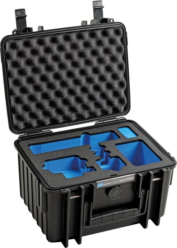 B&W Outdoor Cases BW Outdoor Case Type 2000 for GoPro Hero 12 (fits even GoPro Hero 9/10/11), charge-in-case, Black