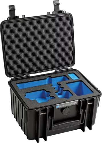 B&W Outdoor Cases BW Outdoor Case Type 2000 for GoPro Hero 12 (fits even GoPro Hero 9/10/11), charge-in-case, Black