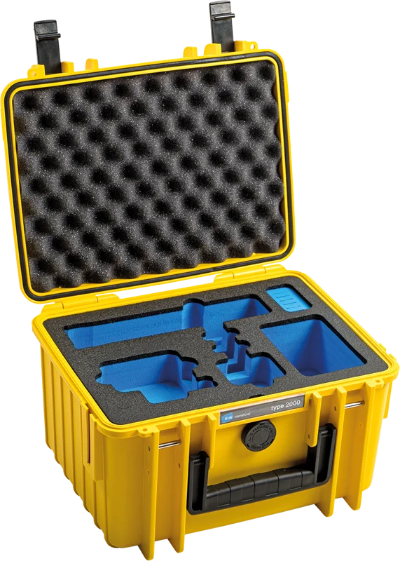 B&W Outdoor Cases BW Outdoor Case Type 2000 for GoPro Hero 12 (fits even GoPro Hero 9/10/11), charge-in-case, Yellow
