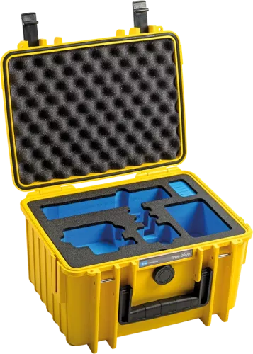 B&W Outdoor Cases BW Outdoor Case Type 2000 for GoPro Hero 12 (fits even GoPro Hero 9/10/11), charge-in-case, Yellow