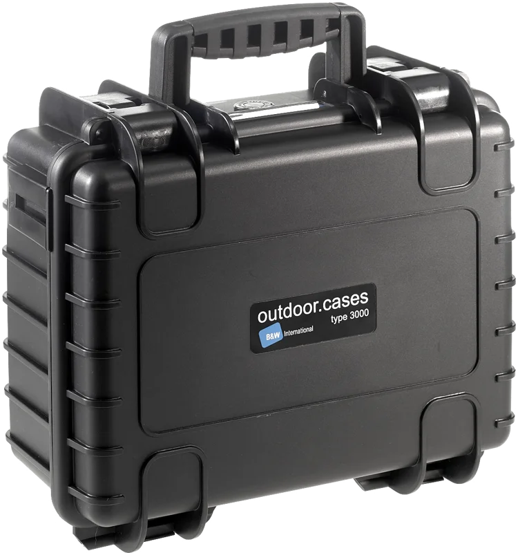 B&W Outdoor Cases BW Outdoor Case Type 3000 for GoPro Hero 12 (fits even GoPro Hero 9/10/11), charge-in-case. Black