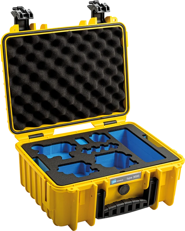 B&W Outdoor Cases BW Outdoor Case Type 3000 for GoPro Hero 12 (fits even GoPro Hero 9/10/11), charge-in-case. Yellow