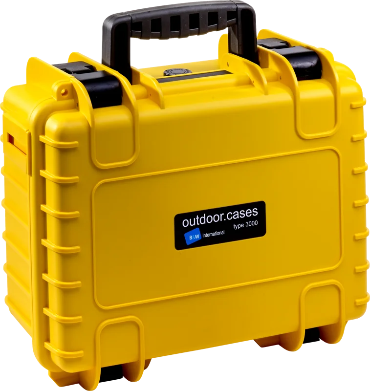 B&W Outdoor Cases BW Outdoor Case Type 3000 for GoPro Hero 12 (fits even GoPro Hero 9/10/11), charge-in-case. Yellow