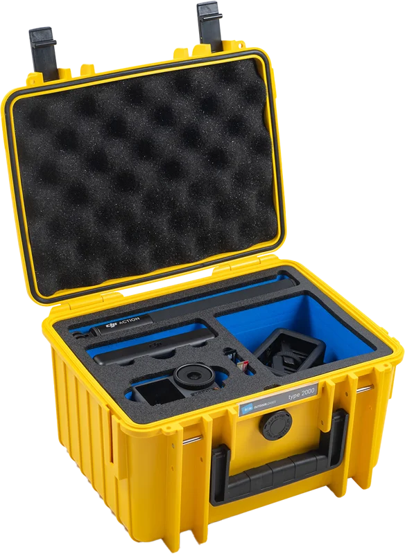 B&W Outdoor Cases BW Outdoor Case Type 2000 for DJI Osmo Action 3 / Yellow