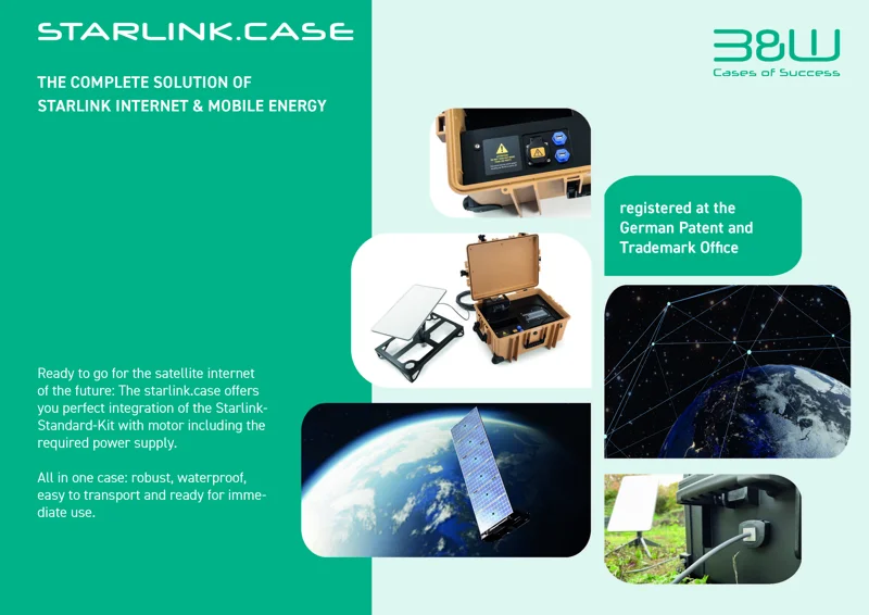 B&W Outdoor Cases BW Outdoor Cases starlink.case 1500 / Satellite internet (mobile solution with battery) black