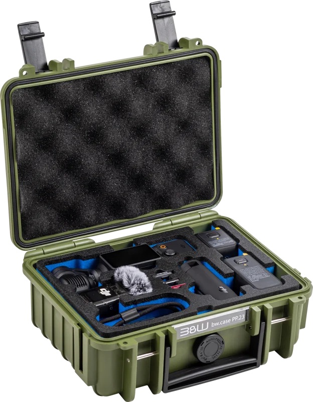 B&W Outdoor Cases BW Outdoor Case Type 500 for DJI Osmo Pocket 3 Creator Combo, Bronze-green