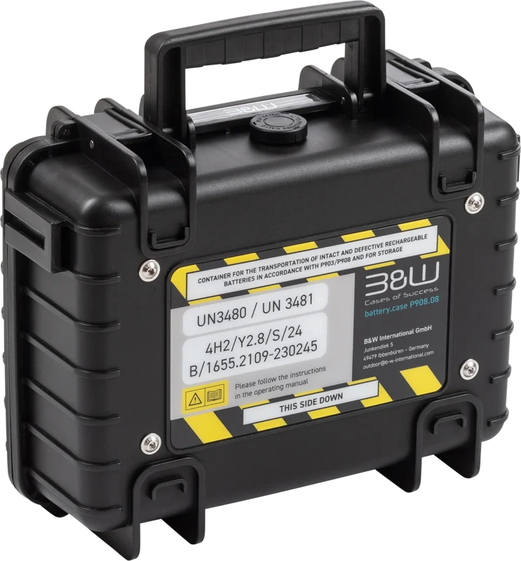 B&W Outdoor Cases BW Outdoor Battery.case P908.08. Transport & Storage of defective lithium batteries, black