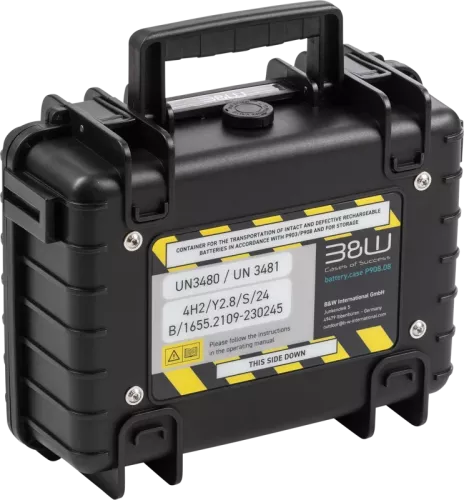 B&W Outdoor Cases BW Outdoor Battery.case P908.08. Transport & Storage of defective lithium batteries, black