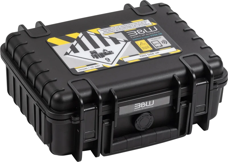 B&W Outdoor Cases BW Outdoor Battery.case P908.08. Transport & Storage of defective lithium batteries, black