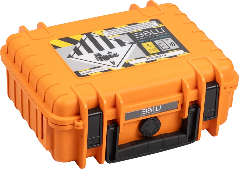 B&W Outdoor Cases BW Outdoor Battery.case P908.08. Transport & storage of defective lithium batteries, orange