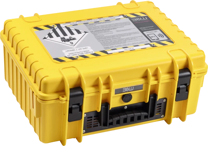 B&W Outdoor Cases BW Outdoor Battery.case 908.8. Transport & Storage of defective lithium batteries, yellow