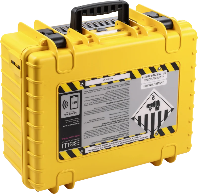 B&W Outdoor Cases BW Outdoor Battery.case 908.8. Transport & Storage of defective lithium batteries, yellow