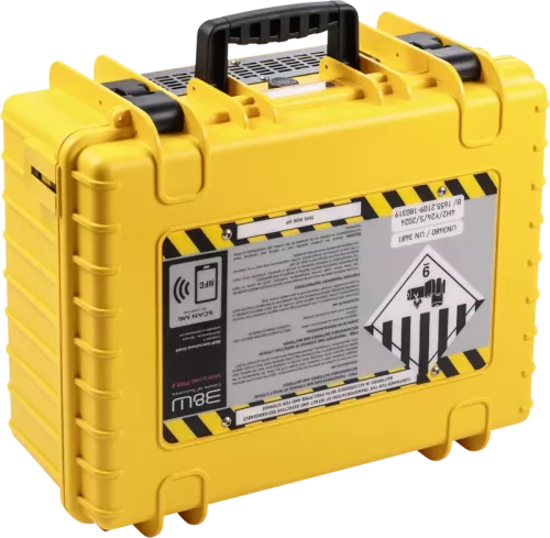 B&W Outdoor Cases BW Outdoor Battery.case 908.8. Transport & Storage of defective lithium batteries, yellow