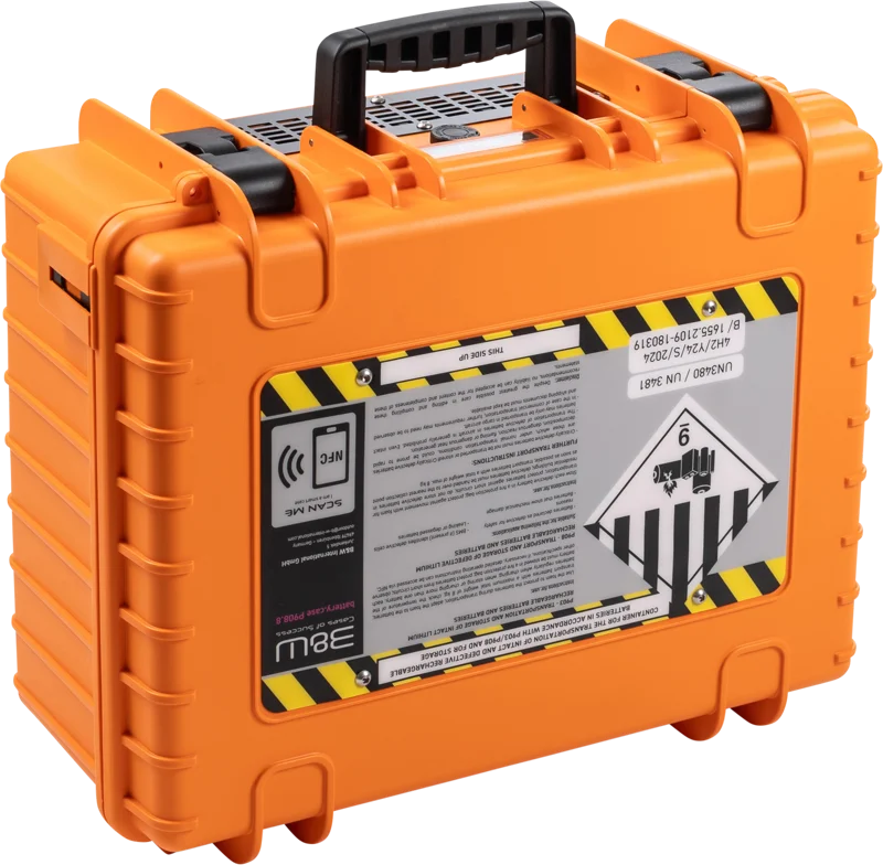 B&W Outdoor Cases BW Outdoor Battery.case 908.8. Transport & Storage of defective lithium batteries, orange