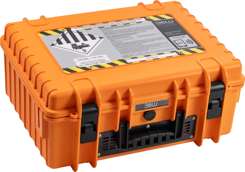 B&W Outdoor Cases BW Outdoor Battery.case 908.8. Transport & Storage of defective lithium batteries, orange