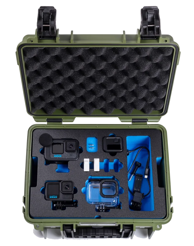 B&W Outdoor Cases BW Outdoor Action Case Type PP.117 I for GoPro HERO 13 (fits GoPro 9-13), bronze green