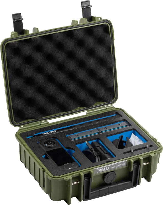 B&W Outdoor Cases BW Outdoor Case Type 1000 for Insta360 X4 / Insta360 X5, bronze green