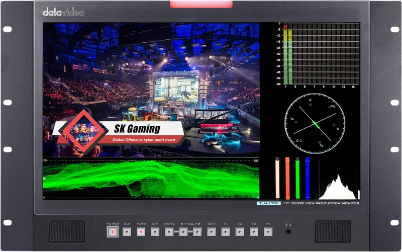 Datavideo TLM-170VR Monitor w WFM/Vector scope (7U mnt)