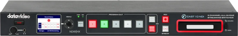 Datavideo iCast-10NDI 5 Input multiformat switcher w enc/rec