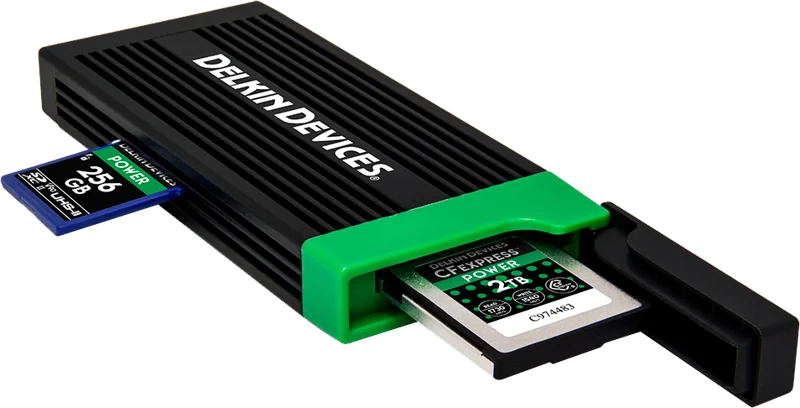 Delkin Cardreader CFexpress Type B & SD UHS-II (Type C to C & Type C to A Cables)