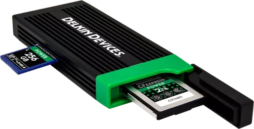 Delkin Cardreader CFexpress Type B & SD UHS-II (Type C to C & Type C to A Cables)