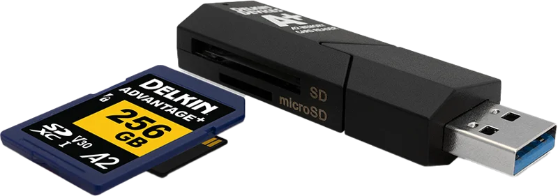 Delkin Cardreader SD & MicroSD A2 (USB 3.1)