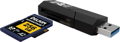 Delkin Cardreader SD & MicroSD A2 (USB 3.1)