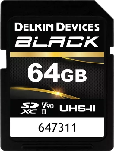 Delkin SDXC BLACK Rugged UHS-II R300/W250 (V90) 64GB (new)