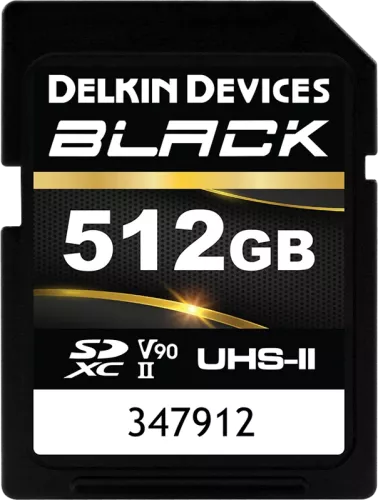 Delkin SDXC BLACK Rugged UHS-II R300/W250 (V90) 512GB (new)