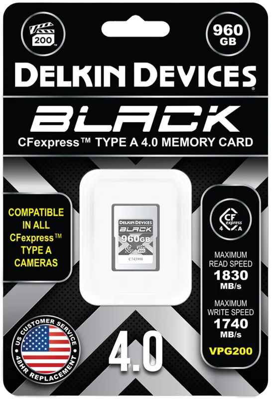 Delkin CFexpress 4.0 BLACK | Type A | VGP200, R1830/W1740 (Type A | 4.0) 960GB