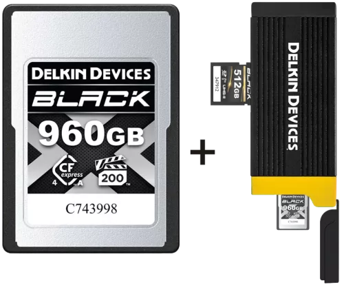 Delkin CFexpress 4.0 BLACK | Type A | VGP200, R1830/W1740 I 960GB including cardreader