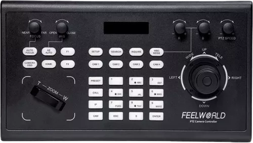Feelworld KBC10 PTZ Camera Controller with Joystick and Keyboard Control LCD Display PoE Supported