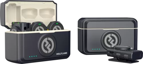 Hollyland Lark M2 Combo - Wireless Lavalier Microphone (Duo,ShineCharcoal)