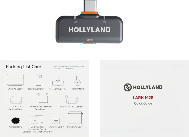 Hollyland LARK M2S USB-C Receiver (Space Gray) Fit for Lark M2S